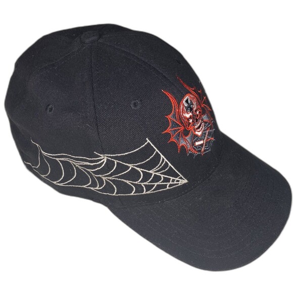 RARE Vtg. Jesse James Mac Tools Racing Size L/XL Skull Web Flex Cap West Coast - Picture 2 of 8